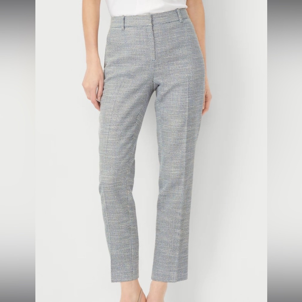 Ann Taylor Chic Blue and White Patterned Pants